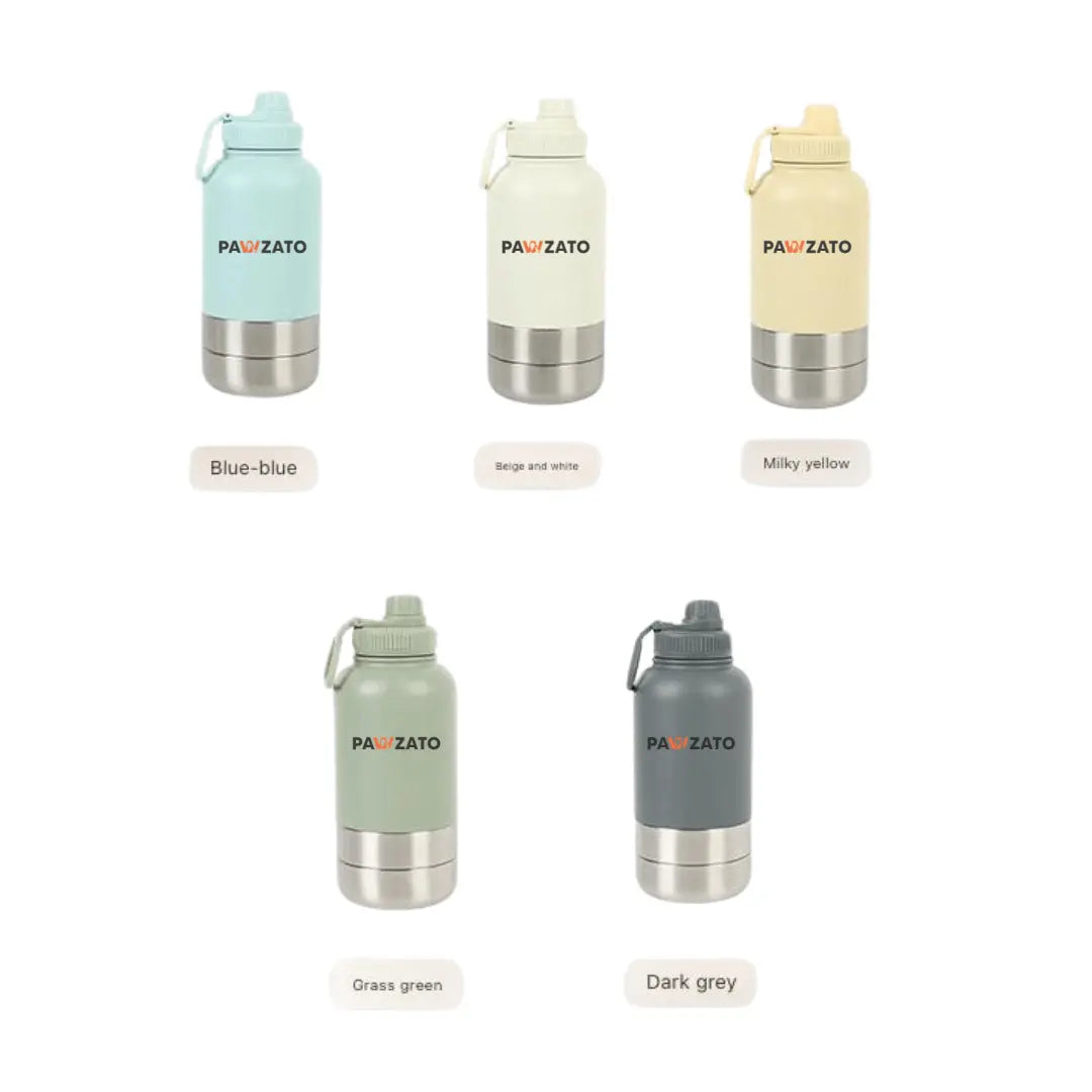 3 - in - 1 Stainless Steel Pet Bottle - Pawzato Bottle