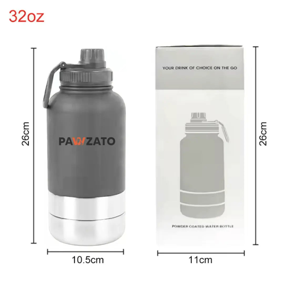 3 - in - 1 Stainless Steel Pet Bottle - Pawzato Bottle